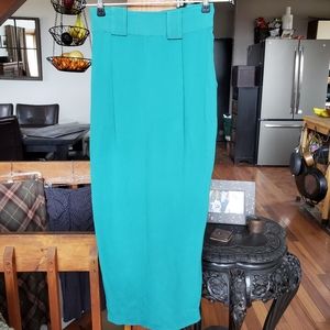 St Gillian Sportswear teal silk wrap skirt